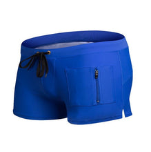 Men’s short swim trunks with zipper pocket