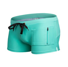 Men’s short swim trunks with zipper pocket